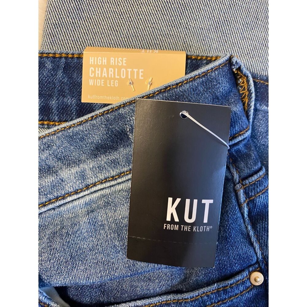 NWT Kut From the Kloth Charlotte High Rise Cuffed Wide Leg Jeans Size 12 - Picture 7 of 13